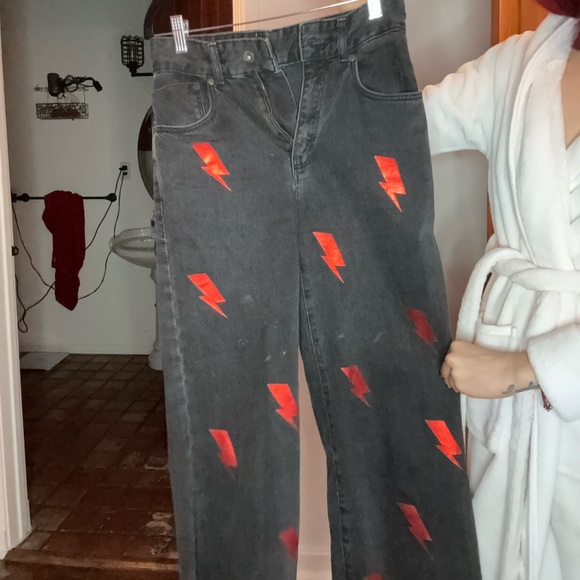 red lightning wide leg jeans from ragged priest - Picture 4 of 5